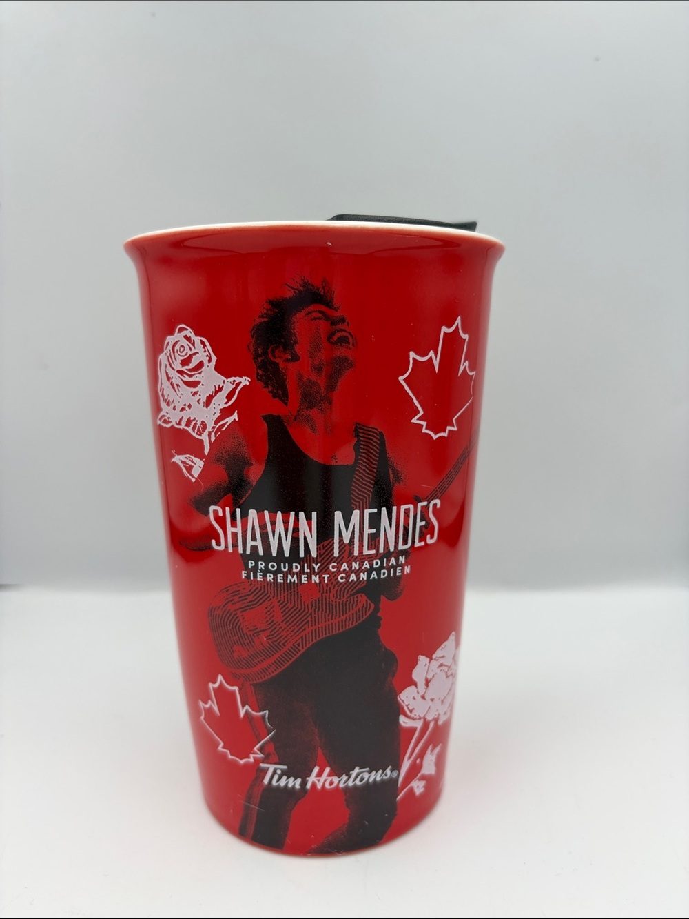 Rare Shawn Mendes X Tim Hortons Red Travel Tumbler